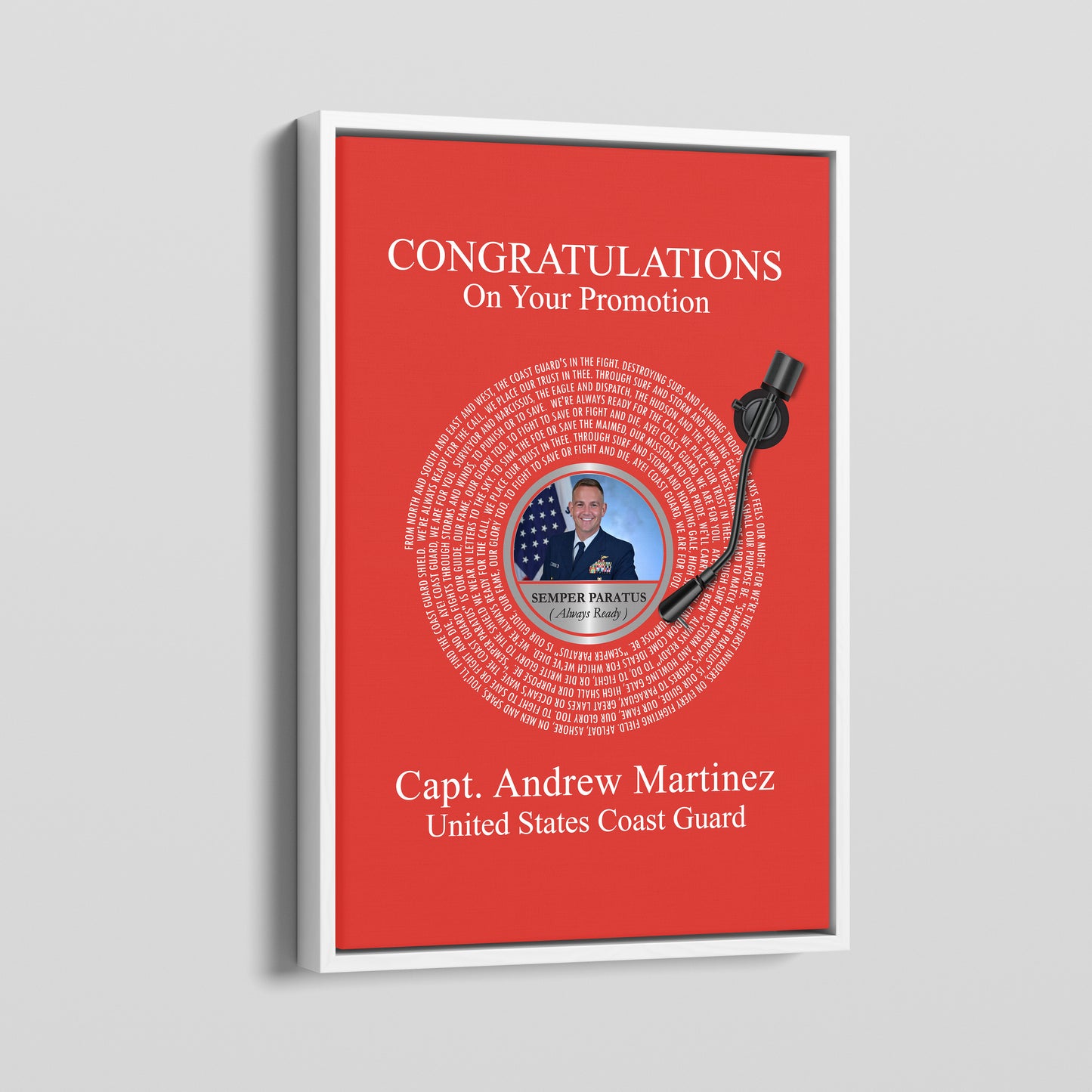 Personalized Military Promotion Gift | Photo & Anthem Print