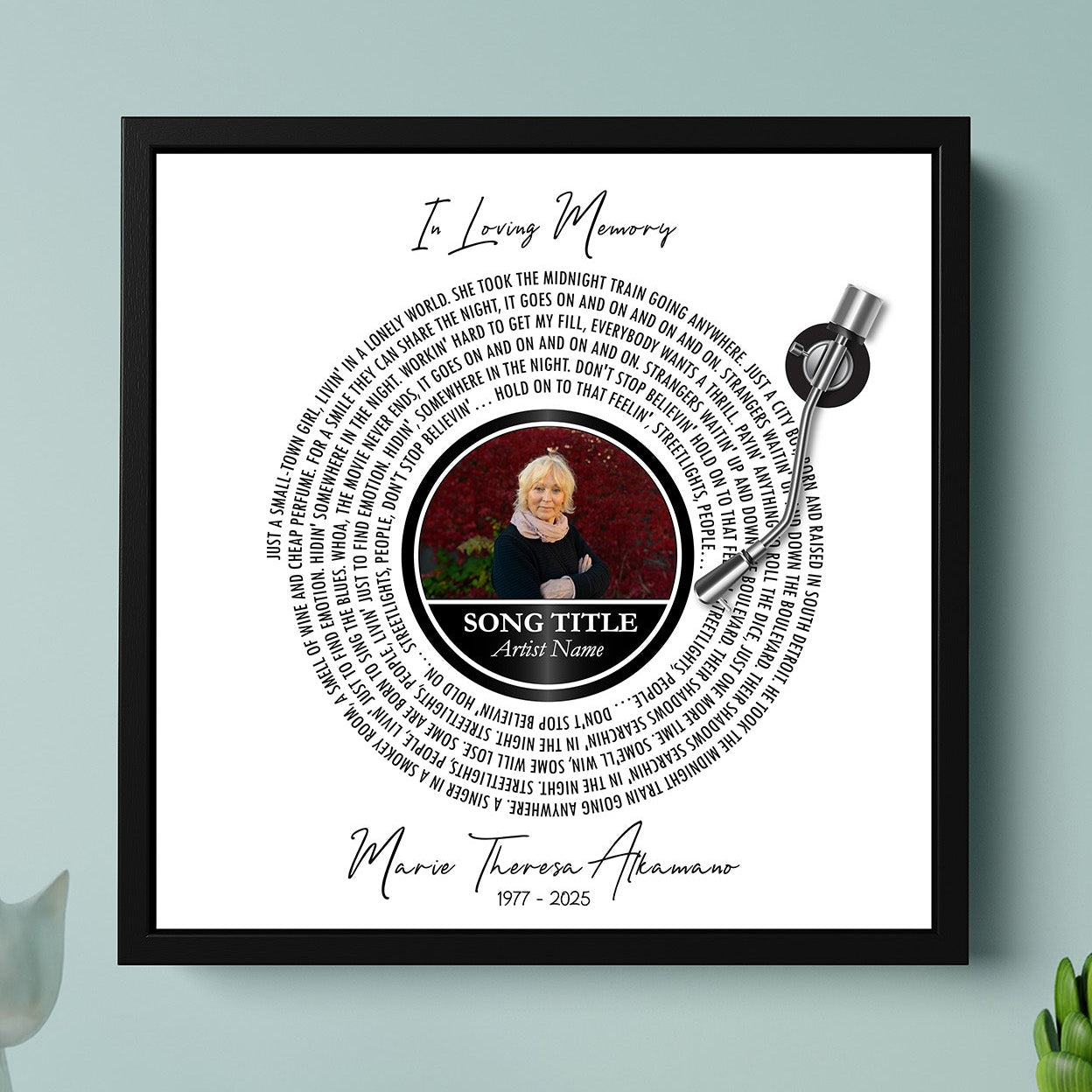 In Loving Memory Custom Art Canvas - Bereavement and Remembrance Gift