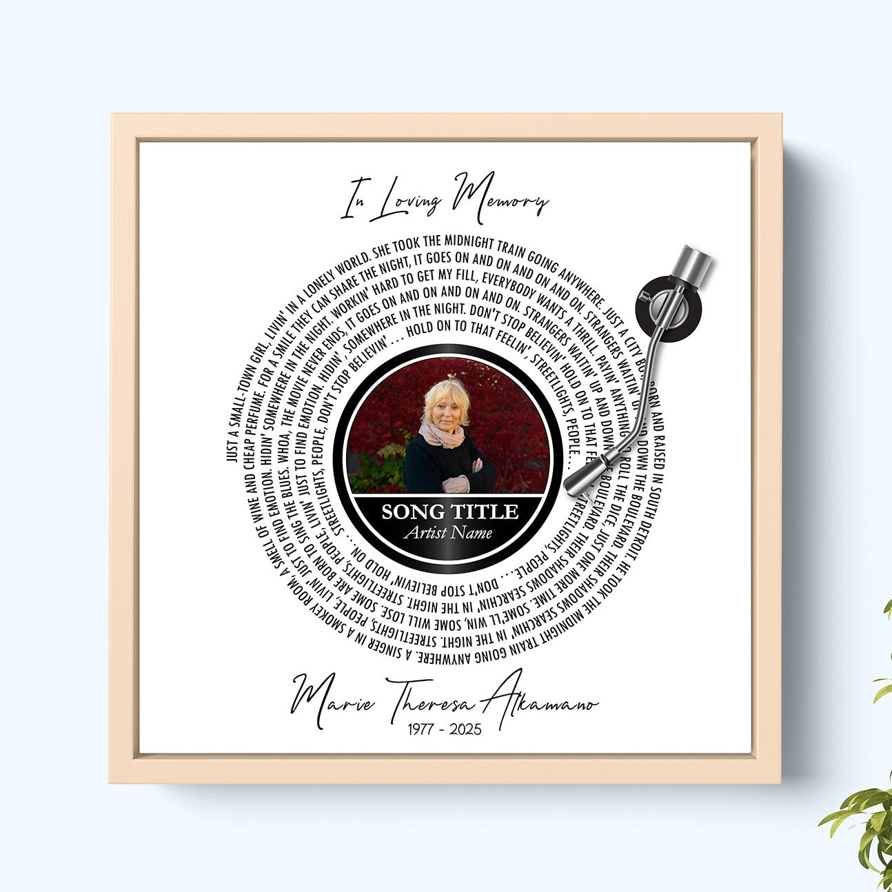 In Loving Memory Custom Art Canvas - Bereavement and Remembrance Gift