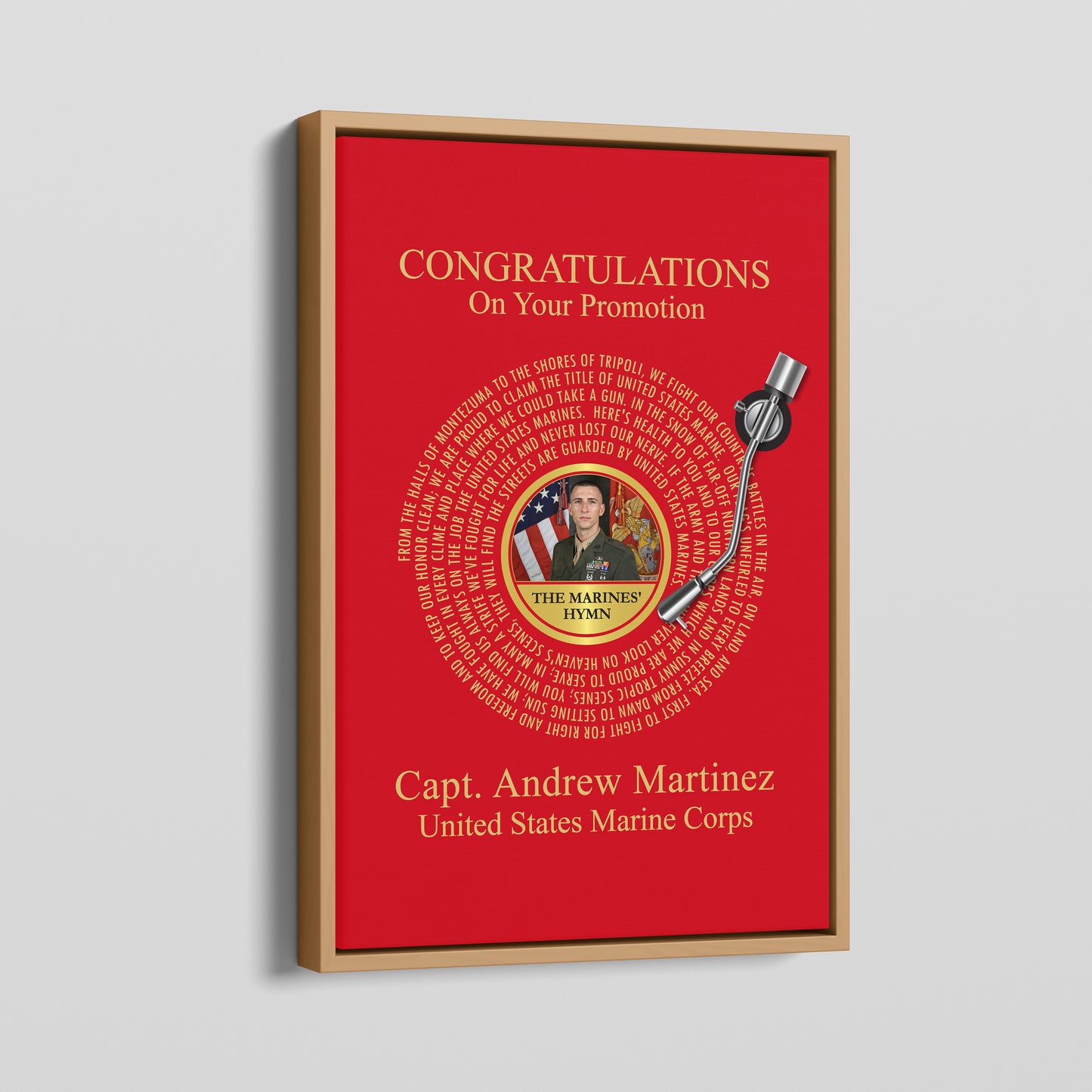 Personalized Military Promotion Gift | Photo & Anthem Print