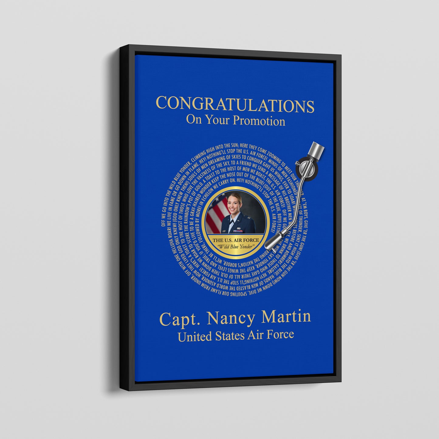 Personalized Military Promotion Gift | Photo & Anthem Print