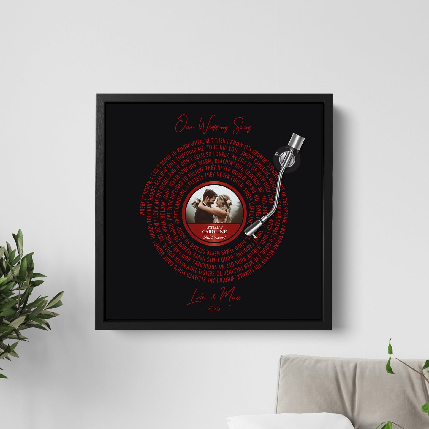 PERSONALIZED MOTHER’S DAY GIFT – CUSTOM PHOTO & SONG LYRICS FRAMED CANVAS UNIQUE KEEPSAKE FOR MOM, GRANDMA, OR NEW MOTHER