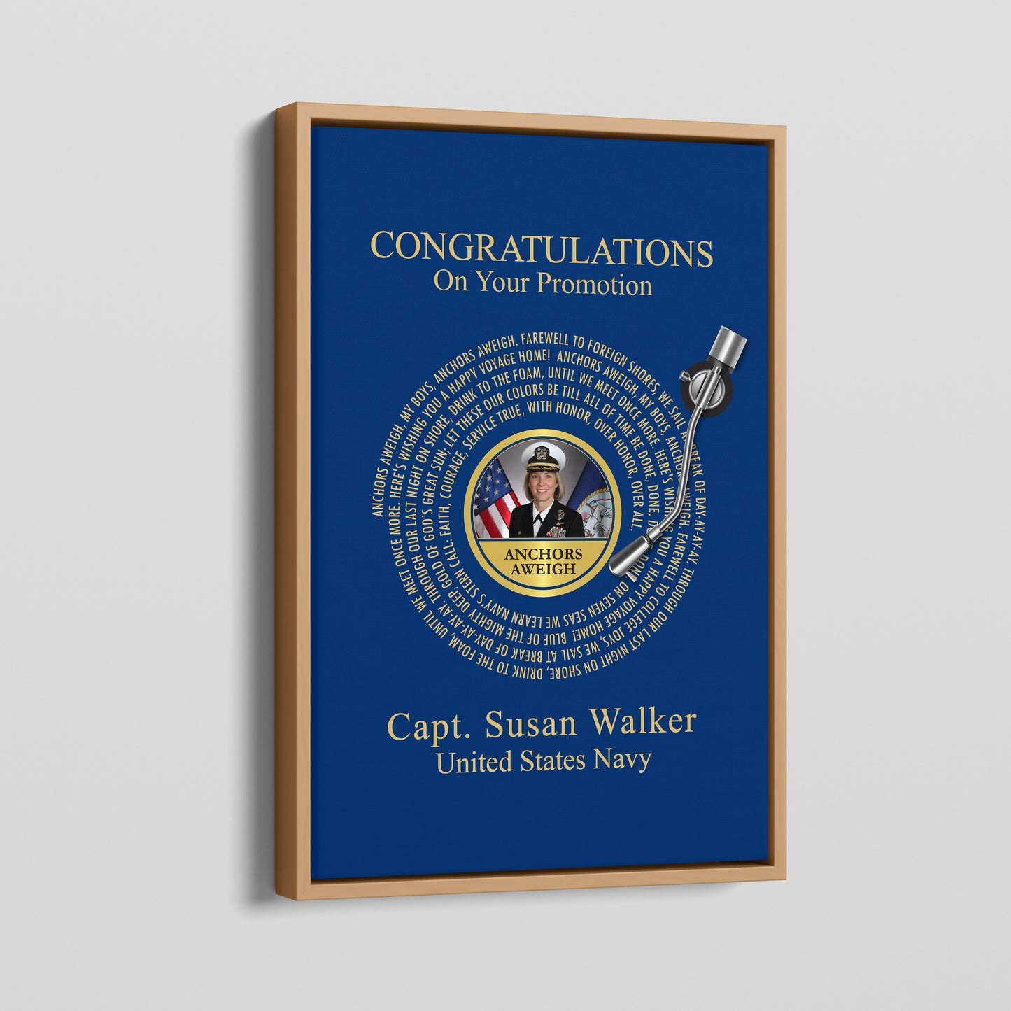 Personalized Military Promotion Gift | Photo & Anthem Print
