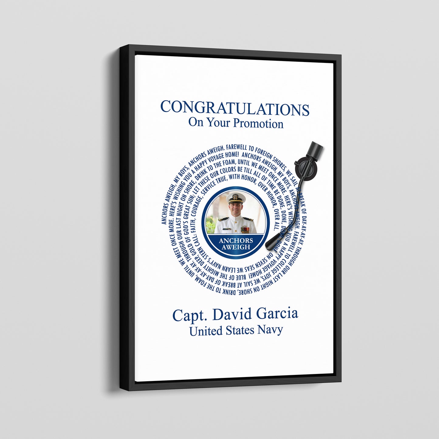 Personalized Military Promotion Gift | Photo & Anthem Print