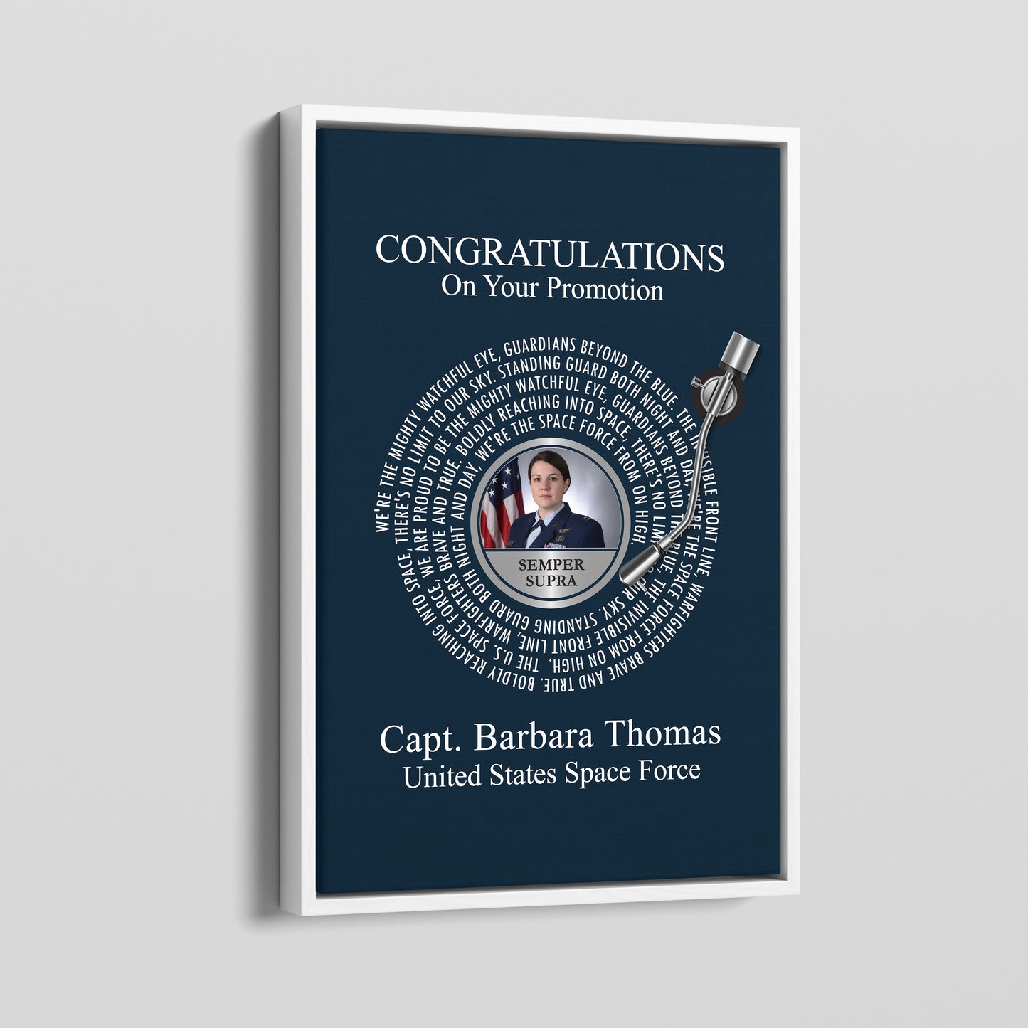 Personalized Military Promotion Gift | Photo & Anthem Print