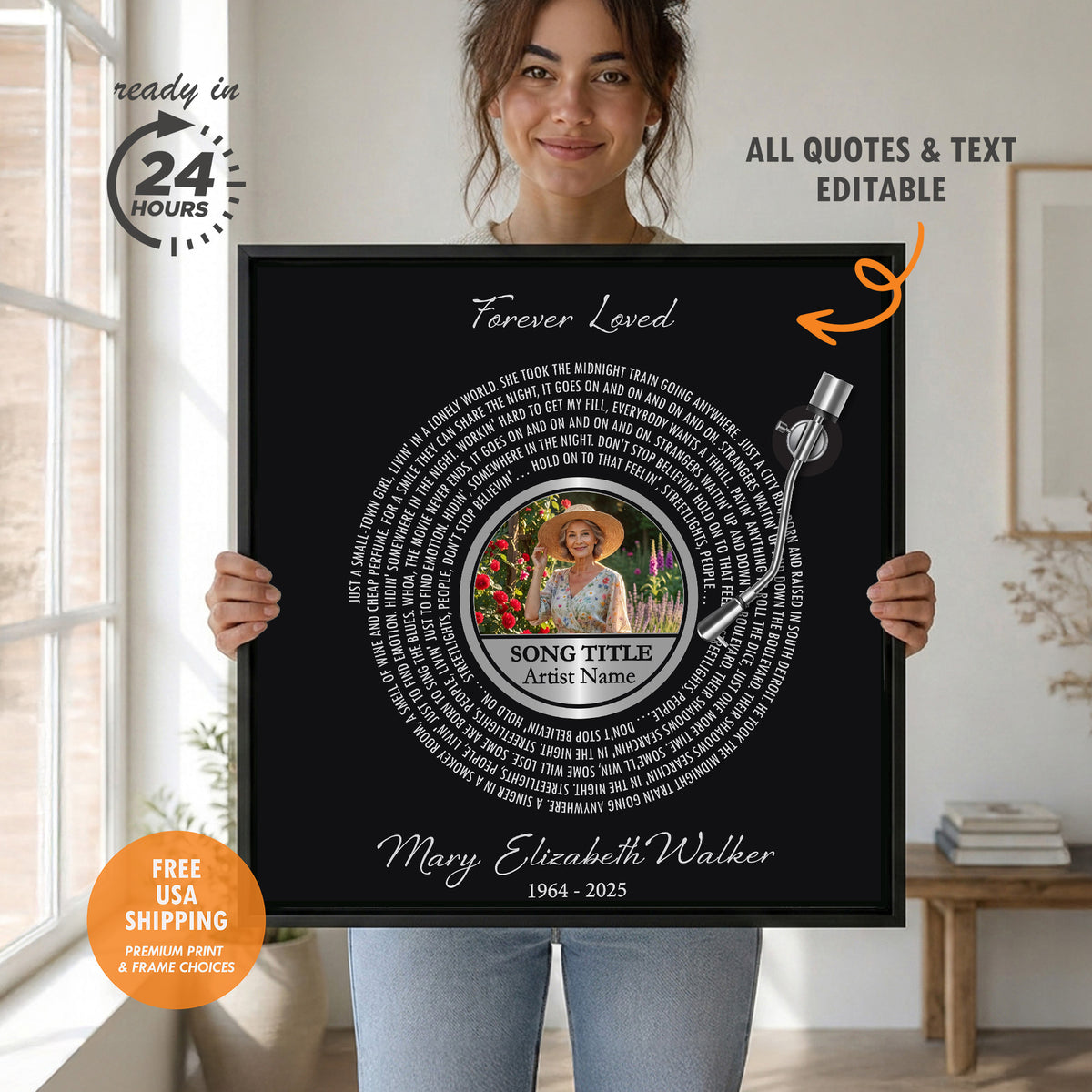 In Loving Memory Custom Art Canvas - Bereavement and Remembrance Gift