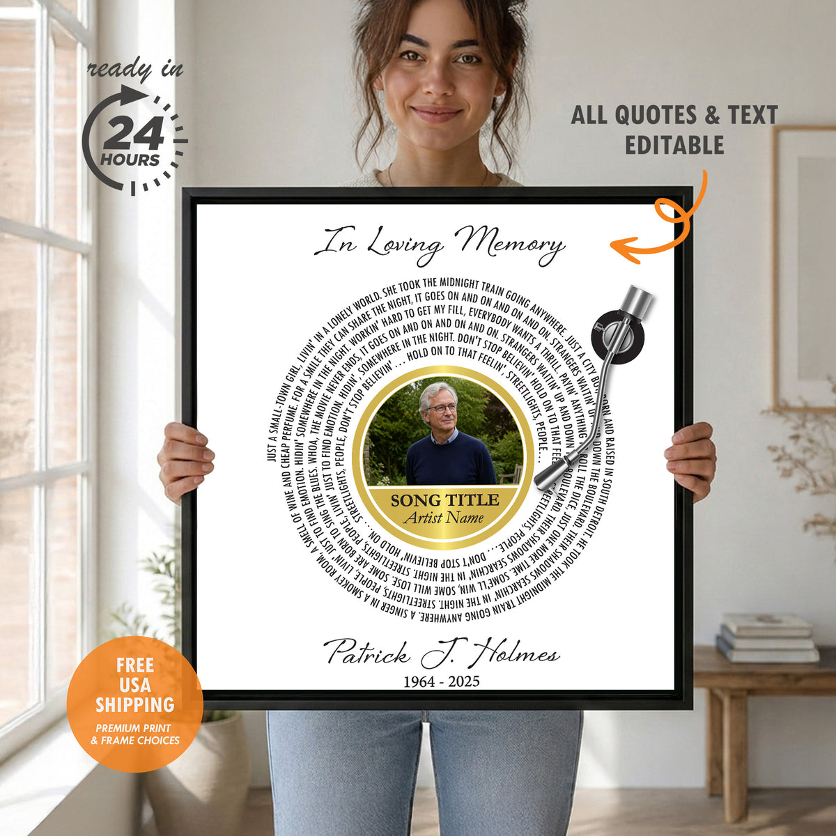 In Loving Memory Custom Art Canvas - Bereavement and Remembrance Gift