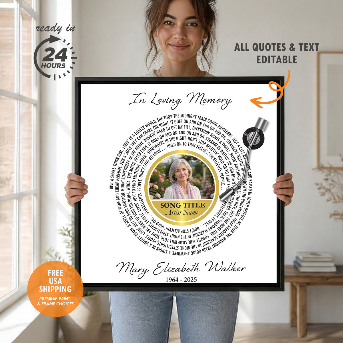 In Loving Memory Custom Art Canvas - Bereavement and Remembrance Gift