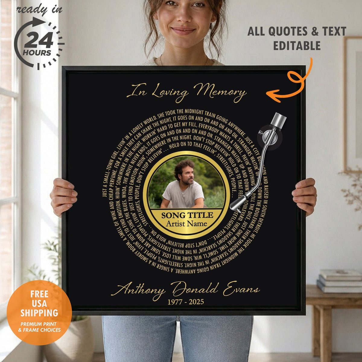 In Loving Memory Custom Art Canvas - Bereavement and Remembrance Gift