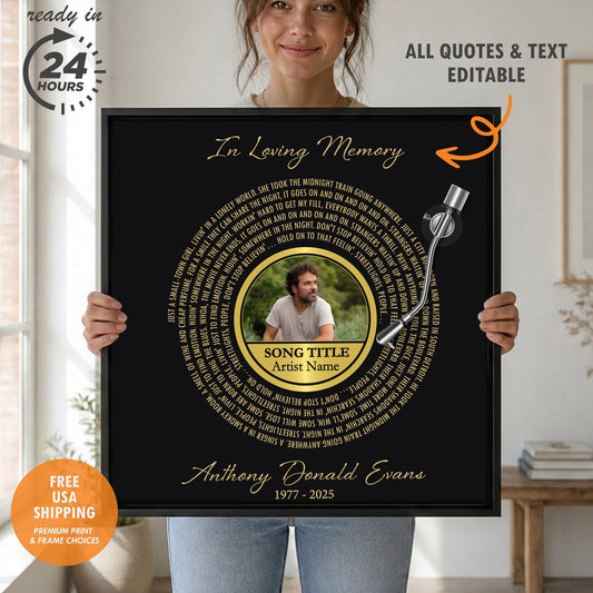 In Loving Memory Custom Art Canvas - Bereavement and Remembrance Gift