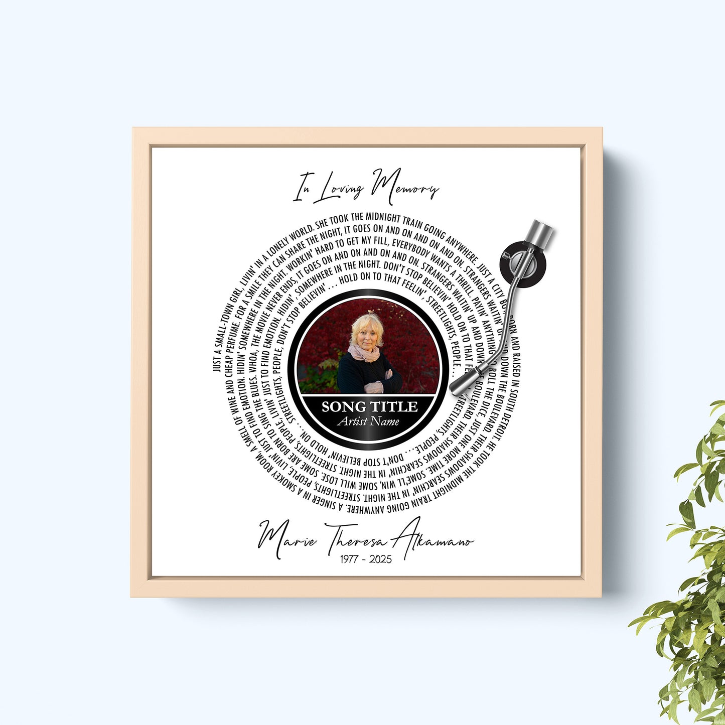 IN LOVING MEMORY CUSTOM FRAMED CANVAS