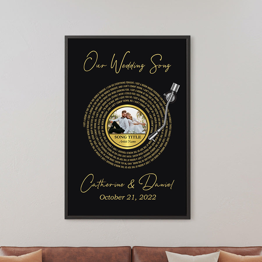 PERSONALIZED MOTHER’S DAY GIFT – CUSTOM PHOTO & SONG LYRICS FRAMED CANVAS UNIQUE KEEPSAKE FOR MOM, GRANDMA, OR NEW MOTHER