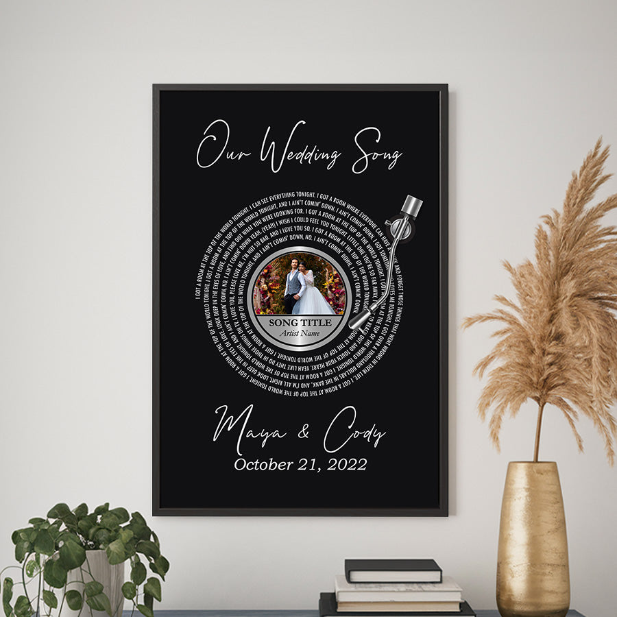 PERSONALIZED MOTHER’S DAY GIFT – CUSTOM PHOTO & SONG LYRICS FRAMED CANVAS UNIQUE KEEPSAKE FOR MOM, GRANDMA, OR NEW MOTHER