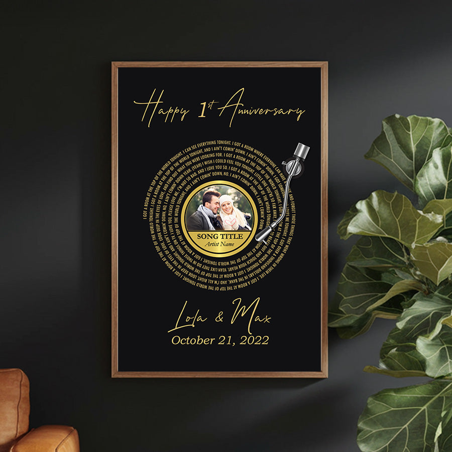 PERSONALIZED MOTHER’S DAY GIFT – CUSTOM PHOTO & SONG LYRICS FRAMED CANVAS UNIQUE KEEPSAKE FOR MOM, GRANDMA, OR NEW MOTHER